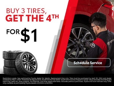 Buy 3 Tires, Get The 4th For $1