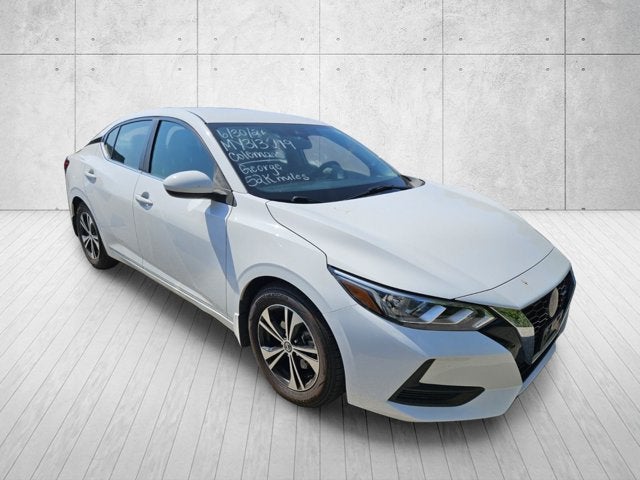 2021 Nissan Sentra SV in Fresh Powder — front three-quarter view