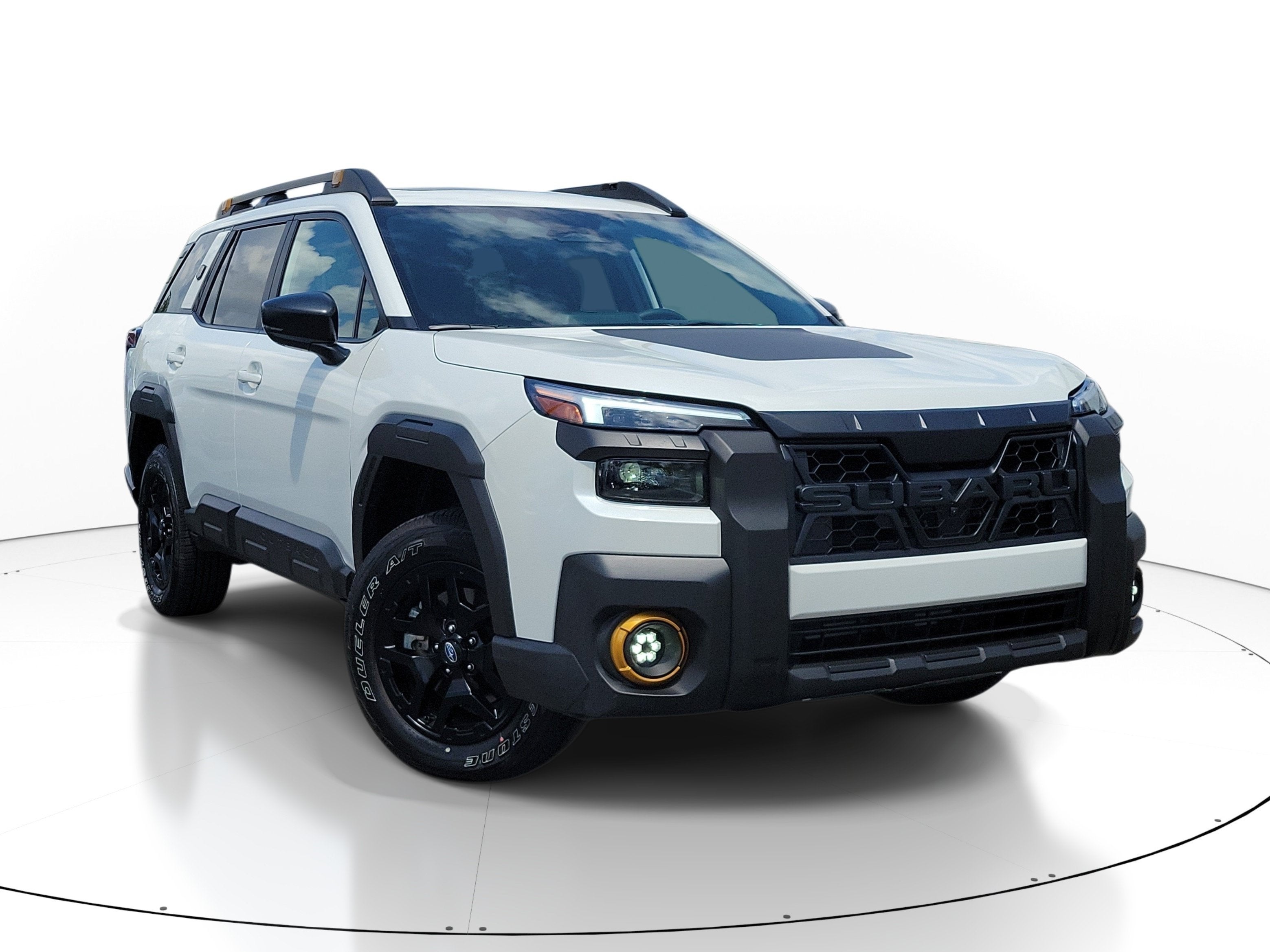 2026 Subaru Outback Wilderness in Crystal White Pearl — front three-quarter view