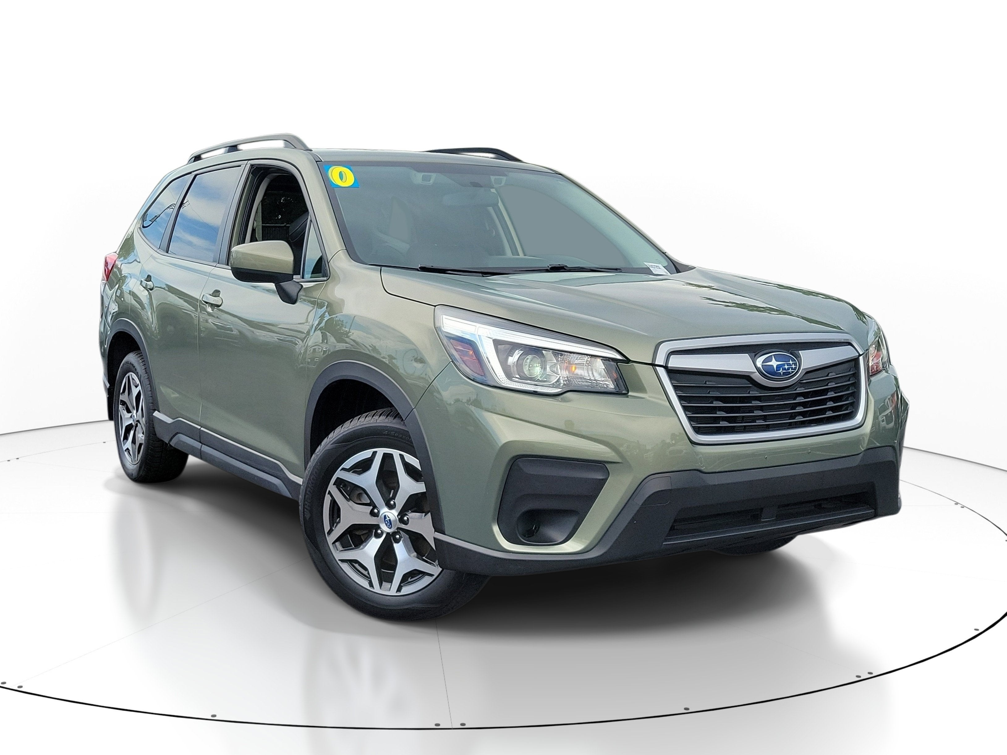 2020 Subaru Forester Premium in Jasper Green Metallic — front three-quarter view