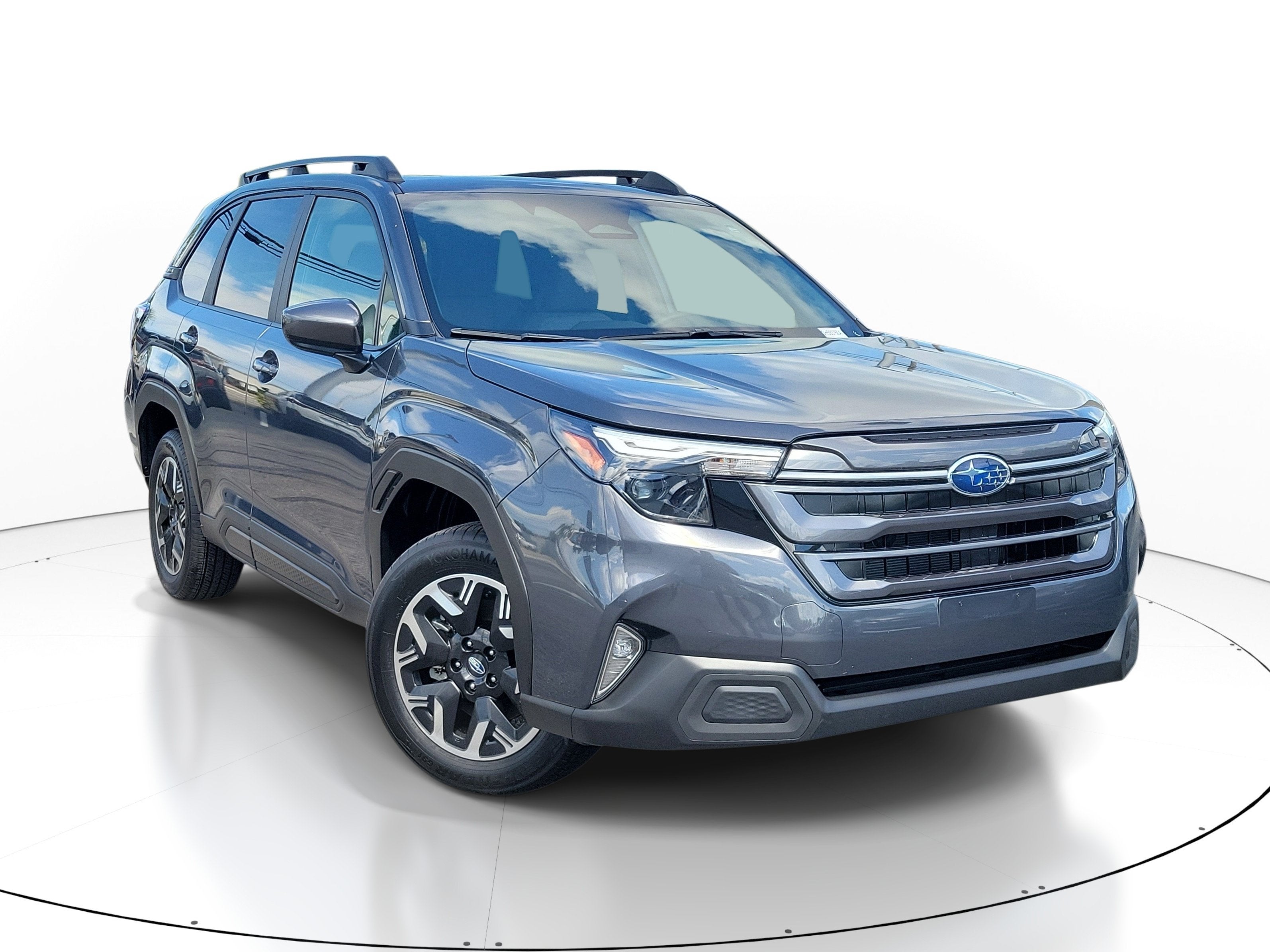 2025 Subaru Forester Premium in Magnetite Gray Metallic — front three-quarter view