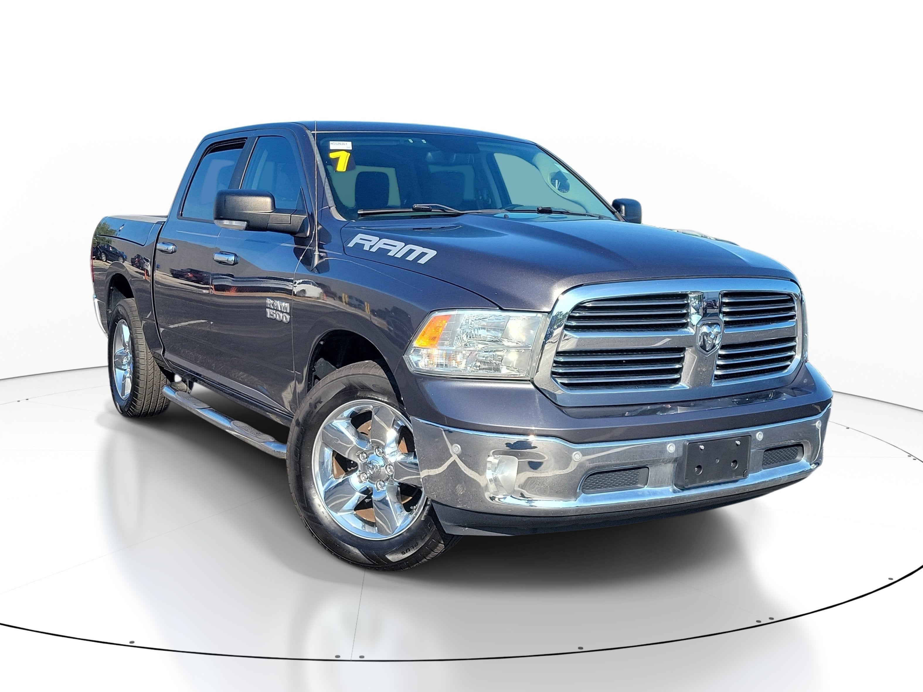2017 RAM 1500 Big Horn in Granite Crystal Metallic Clearcoat — front three-quarter view