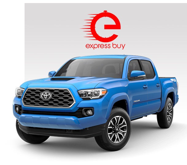image of a blue Toyota truck and the Express Buy logo