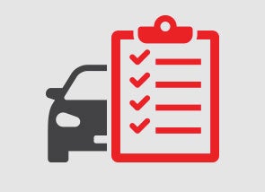 car with a clipboard icon